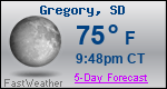Weather Forecast for Gregory, SD