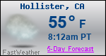 Weather Forecast for Hollister, CA