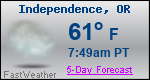 Weather Forecast for Independence, OR