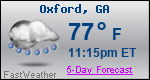 Weather Forecast for Oxford, GA