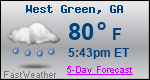 Weather Forecast for West Green, GA