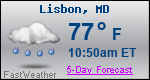 Weather Forecast for Lisbon, MD