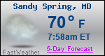 Weather Forecast for Sandy Spring, MD