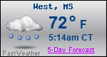 Weather Forecast for West, MS