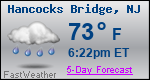 Weather Forecast for Hancocks Bridge, NJ