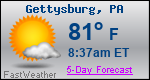 Weather Forecast for Gettysburg, PA