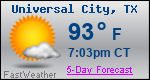 Weather Forecast for Universal City, TX