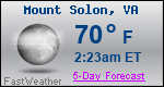 Weather Forecast for Mount Solon, VA