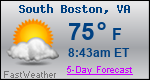 Weather Forecast for South Boston, VA