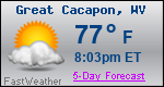 Weather Forecast for Great Cacapon, WV