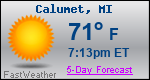 Weather Forecast for Calumet, MI