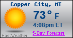 Weather Forecast for Copper City, MI