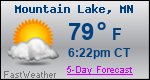 Weather Forecast for Mountain Lake, MN