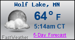 Weather Forecast for Wolf Lake, MN