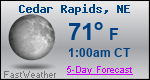Weather Forecast for Cedar Rapids, NE