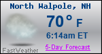 Weather Forecast for North Walpole, NH