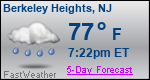Weather Forecast for Berkeley Heights, NJ