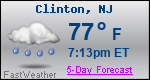 Weather Forecast for Clinton, NJ