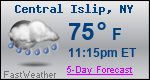 Weather Forecast for Central Islip, NY
