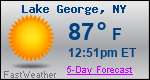 Weather Forecast for Lake George, NY