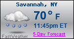 Weather Forecast for Savannah, NY