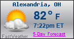Weather Forecast for Alexandria, OH