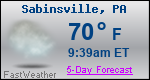 Weather Forecast for Sabinsville, PA