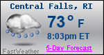 Weather Forecast for Central Falls, RI