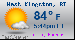 Weather Forecast for West Kingston, RI