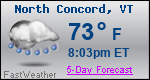 Weather Forecast for North Concord, VT
