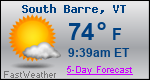 Weather Forecast for South Barre, VT