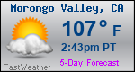 Weather Forecast for Morongo Valley, CA