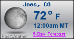 Weather Forecast for Joes, CO
