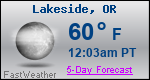 Weather Forecast for Lakeside, OR