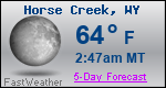 Weather Forecast for Horse Creek, WY