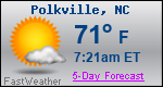 Weather Forecast for Polkville, NC