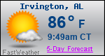 Weather Forecast for Irvington, AL