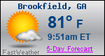 Weather Forecast for Brookfield, GA