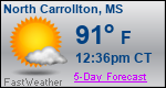 Weather Forecast for North Carrollton, MS