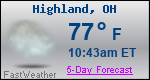 Weather Forecast for Highland, OH