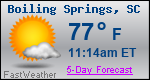 Weather Forecast for Boiling Springs, SC
