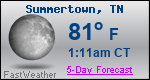 Weather Forecast for Summertown, TN