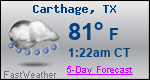 Weather Forecast for Carthage, TX