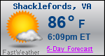 Weather Forecast for Shacklefords, VA