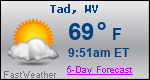 Weather Forecast for Tad, WV