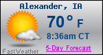 Weather Forecast for Alexander, IA