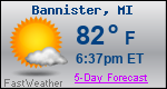 Weather Forecast for Bannister, MI