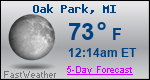 Weather Forecast for Oak Park, MI