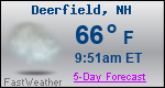 Weather Forecast for Deerfield, NH