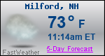 Weather Forecast for Milford, NH